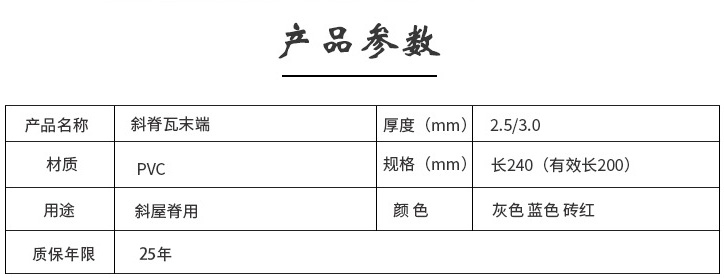 脊瓦末端